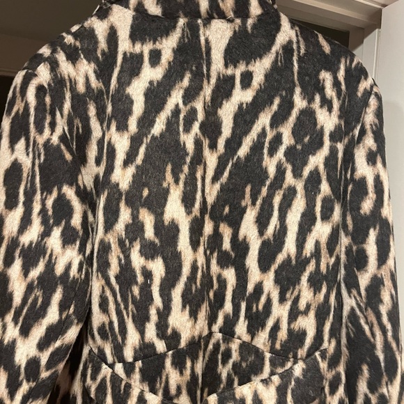 Plush Sophisticated Animal LS Leather/Outerwear Animal Print Coat - Picture 4 of 11